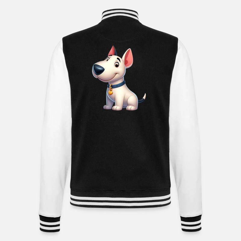 Bullterrier 5 - College-Sweatjacke - Schwarz/Weiß