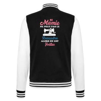 Mamie couturière - Veste Teddy - noir/blanc - Dos - Marisol (170cm)