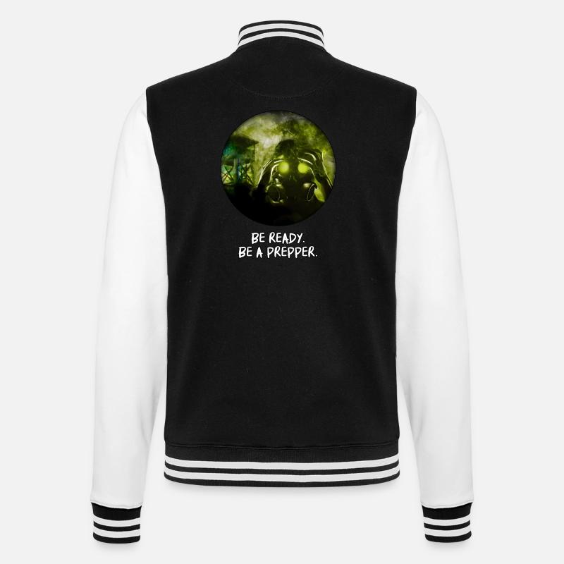 Bereitstehen. Sei ein Prepper. - College-Sweatjacke - Schwarz/Weiß