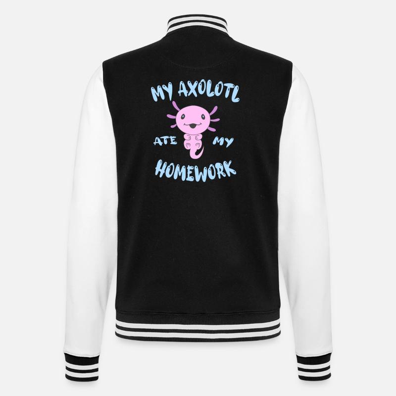 Drôle d’axolotl pour l’école - Veste Teddy - noir/blanc