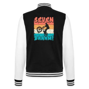 7. Geburtstag Bmx 7 Jahre Geschenk - College-Sweatjacke - Schwarz/Weiß - Hinten - Marisol (170cm)