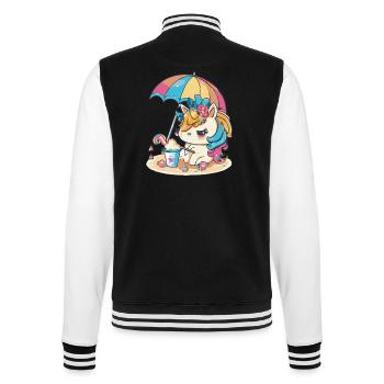 Cute unicorn for kids - Summer Edition - College Sweat Jacket - black/white - Back - Marisol (170cm)
