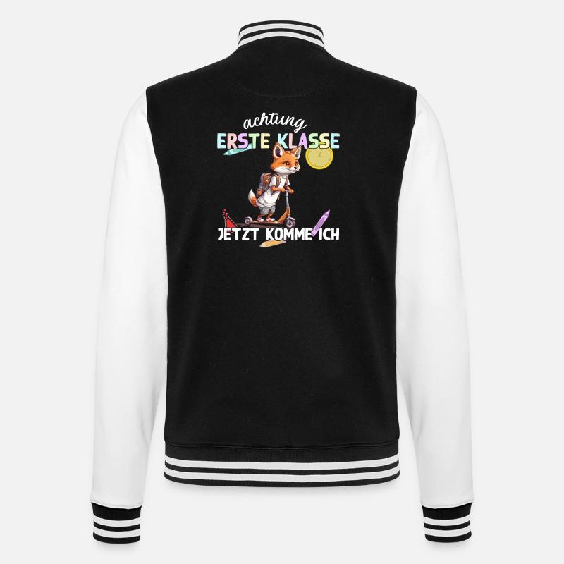 Fuchs Erstklässler Einschulung Schulstart Design - College-Sweatjacke - Schwarz/Weiß