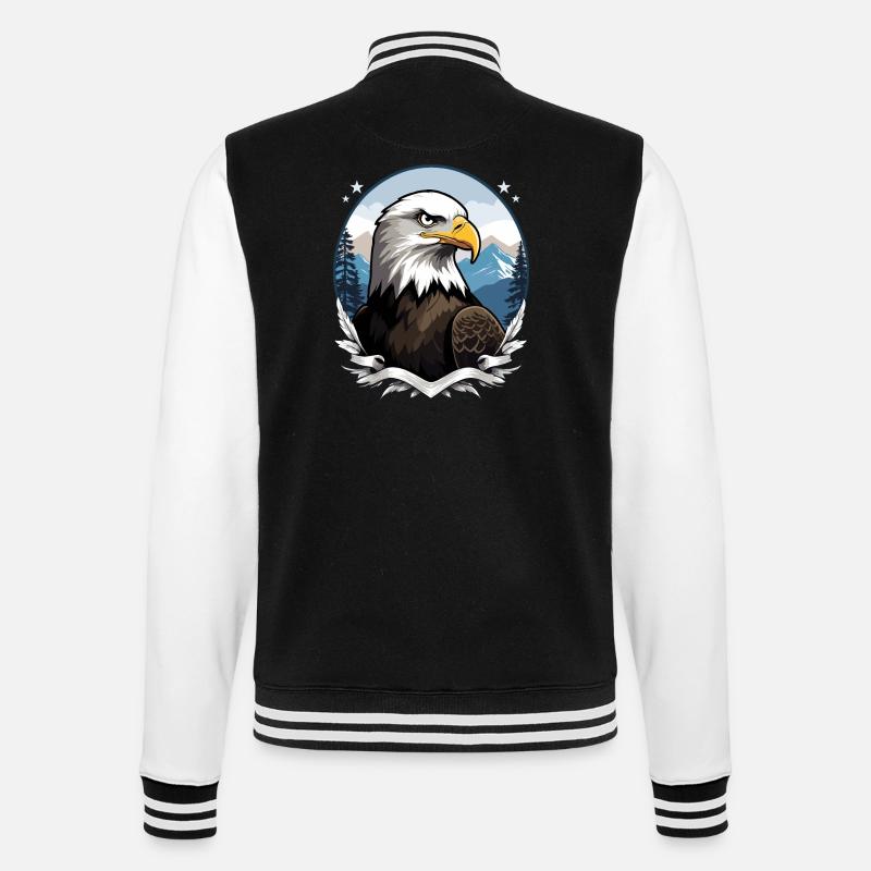 Bald eagle - College Sweat Jacket - black/white