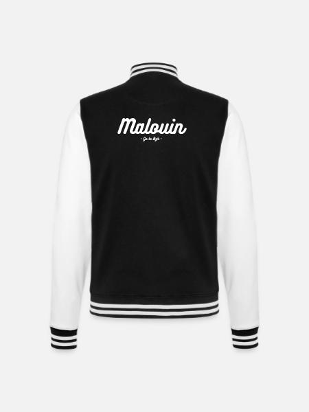 Malouin - Veste Teddy - noir/blanc