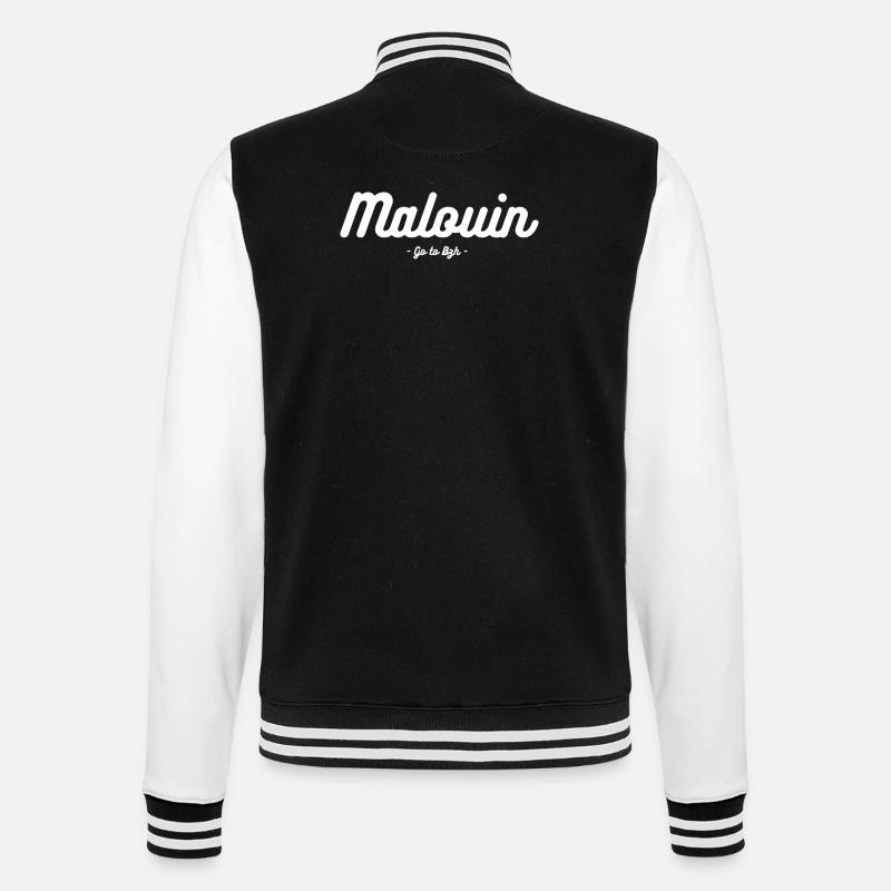 Malouin - Veste Teddy - noir/blanc