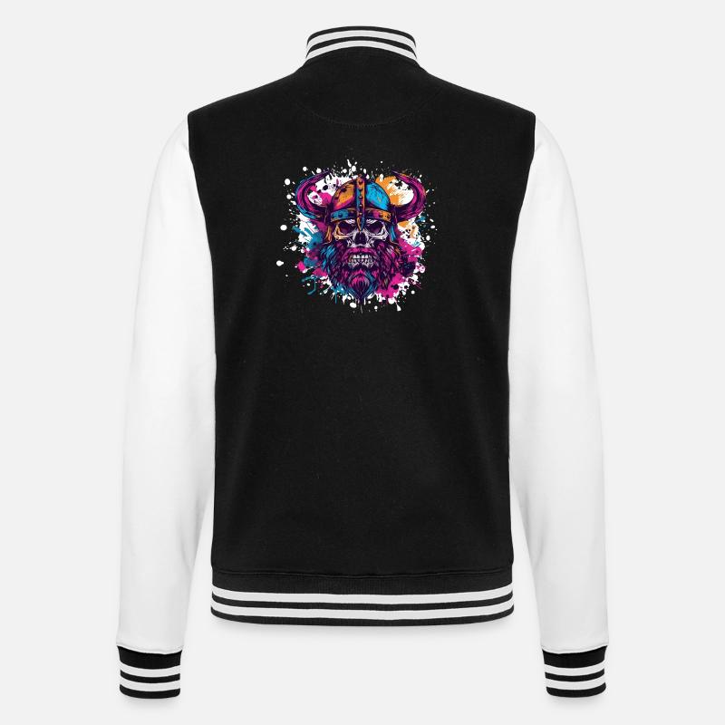 Wikinger Skelett - College-Sweatjacke - Schwarz/Weiß