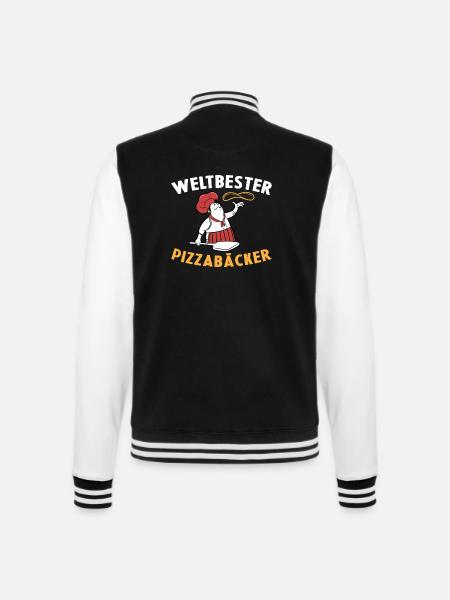 Weltbester Pizzabäcker Pizza Geschenkidee Kochen - College-Sweatjacke - Schwarz/Weiß