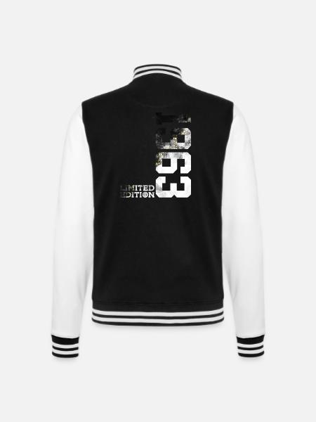 63. GEBURTSTAG LIMITED EDITION 1963 - College-Sweatjacke - Schwarz/Weiß