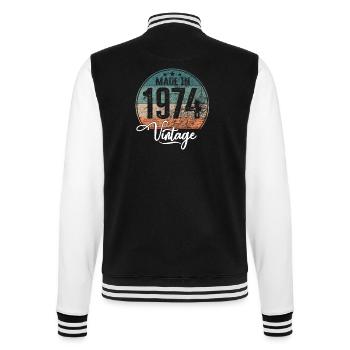 Millésime Fabriqué en 1974 Année de naissance 1974 Anniversaire - Veste Teddy - noir/blanc - Dos - Marisol (170cm)