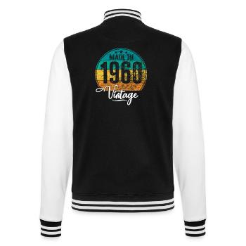 Vintage Made in 1960 Geburtsjahr 1960 Geburtstag - College-Sweatjacke - Schwarz/Weiß - Hinten - Marisol (170cm)
