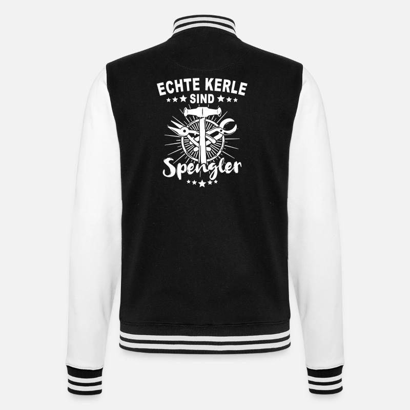 Spengler Beruf Karosseriespengler Sprüche - College-Sweatjacke - Schwarz/Weiß