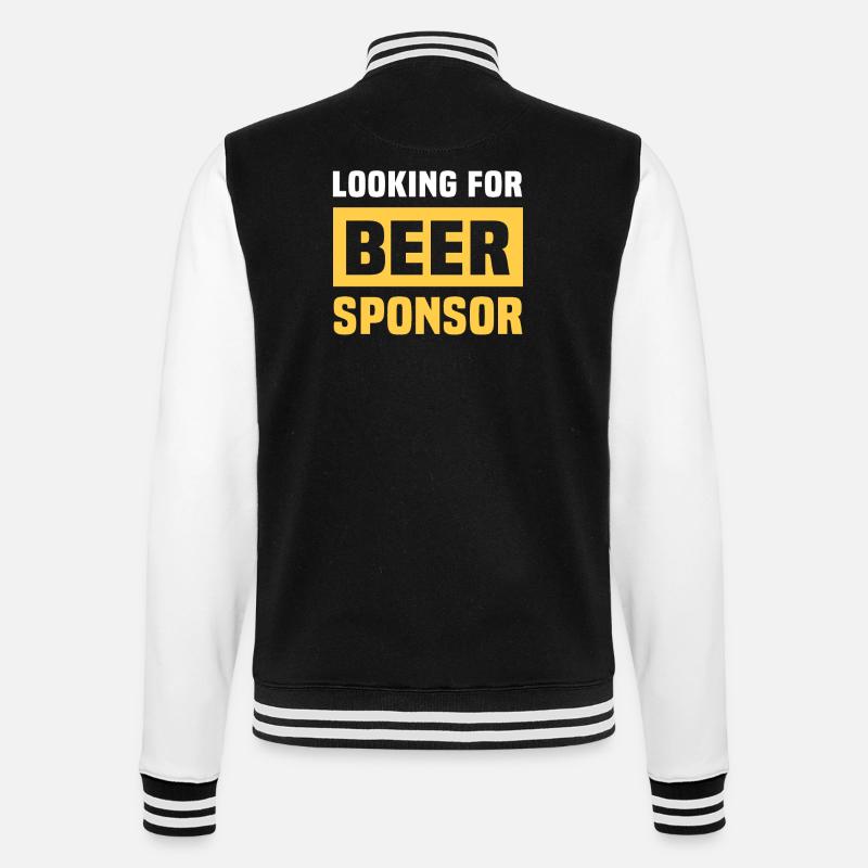 Bier Sponsor Trinksprüche Biertrinker - College-Sweatjacke - Schwarz/Weiß