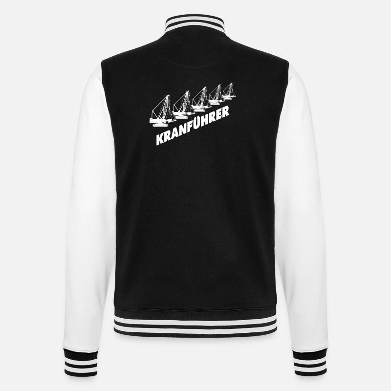 Kranfahrer Kranführer Kran - College-Sweatjacke - Schwarz/Weiß