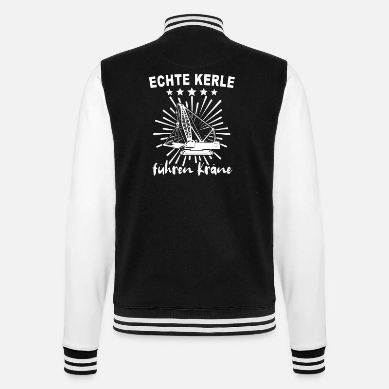 Kranfahrer Kranführer Kran - College-Sweatjacke - Schwarz/Weiß