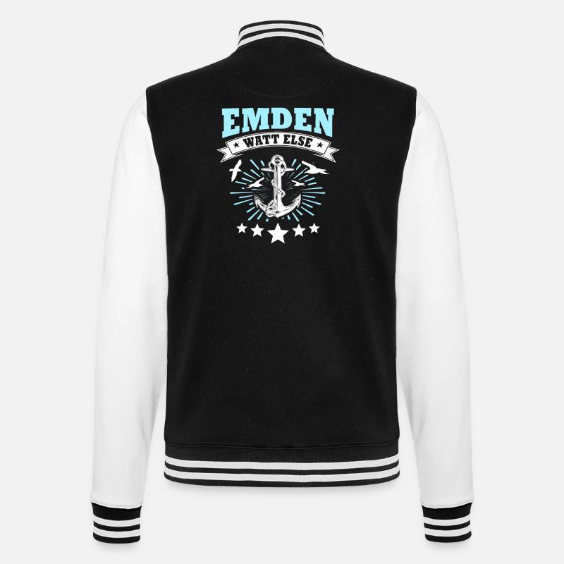 Emden Sayings Emdener Spruch - College Sweat Jacket - black/white