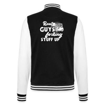 Gabelstapler Stapler Staplerfahrer - College-Sweatjacke - Schwarz/Weiß - Hinten - Marisol (170cm)