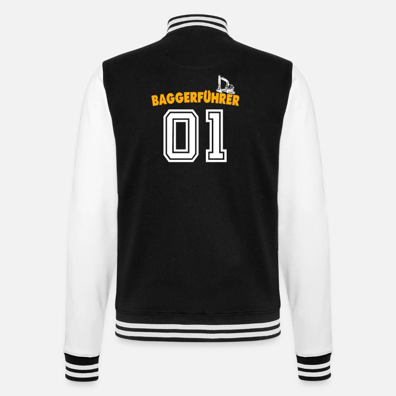 Baggerführer Bagger Baggerfahrer - College-Sweatjacke - Schwarz/Weiß