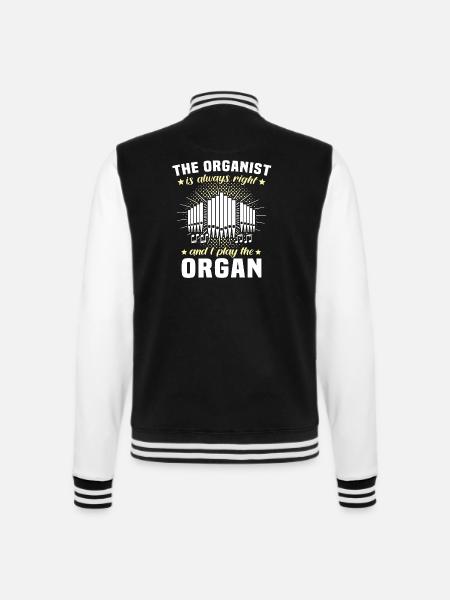 Organist Orgelspieler Orgel Kirchenorgel - College-Sweatjacke - Schwarz/Weiß