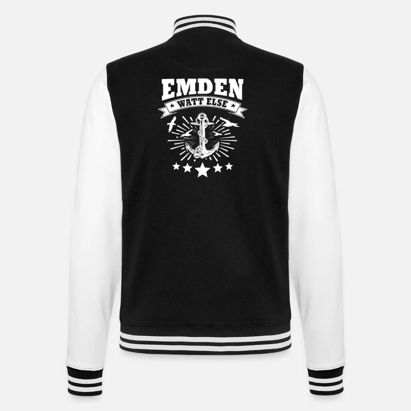 Emden Sayings - College Sweat Jacket - black/white