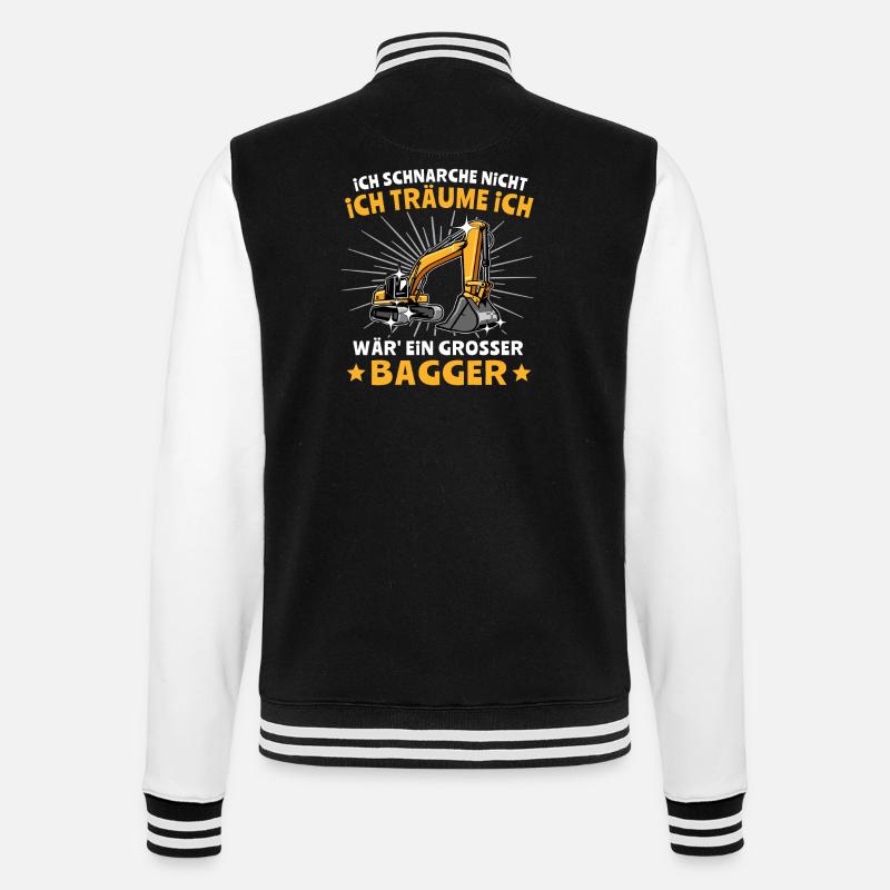 Baggerführer Bagger Baggerfahrer - College-Sweatjacke - Schwarz/Weiß