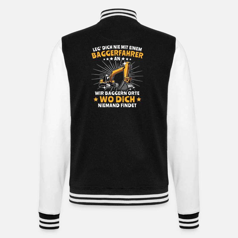 Baggerfuehrer Baggerfahrer - College-Sweatjacke - Schwarz/Weiß