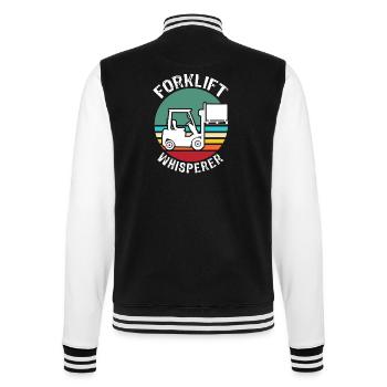 Stapler Flüsterer Staplerfahrer - College-Sweatjacke - Schwarz/Weiß - Hinten - Marisol (170cm)