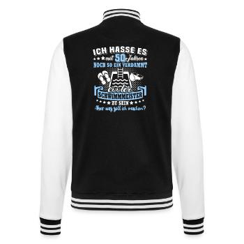 Schwimmmeister Geburtstag 50 Jahre alt - College-Sweatjacke - Schwarz/Weiß - Hinten - Marisol (170cm)