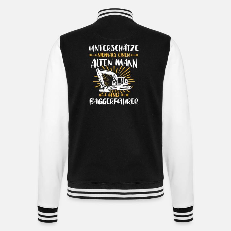 Bagger Baggerfahrer - College-Sweatjacke - Schwarz/Weiß