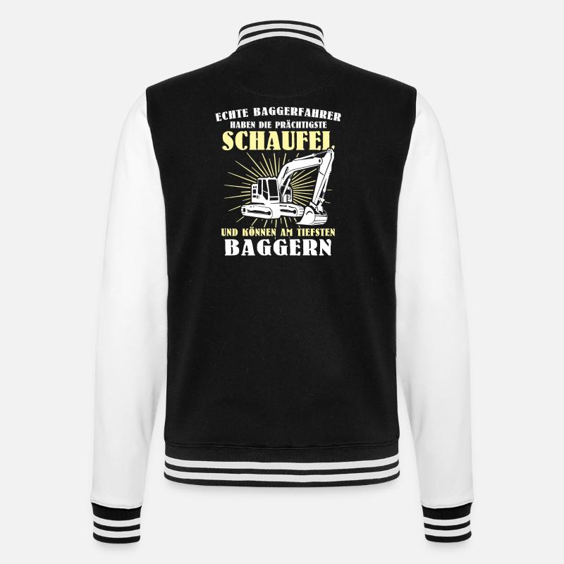 Bagger Baggerfahrer - College-Sweatjacke - Schwarz/Weiß