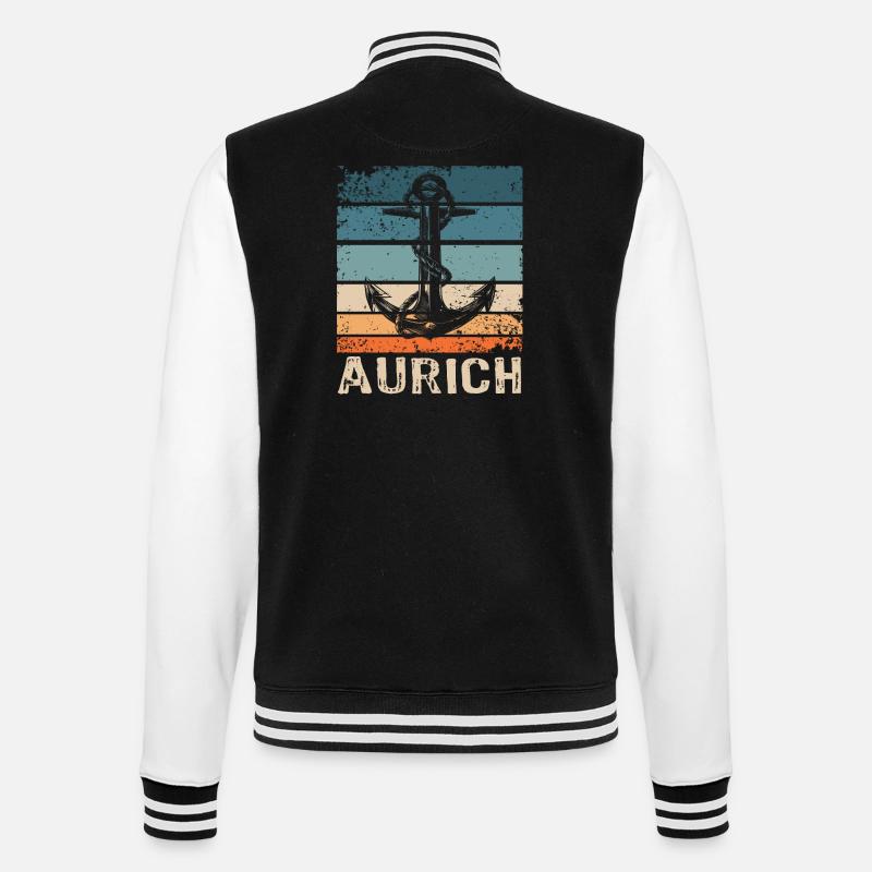Auricher Sprüche Aurich - College-Sweatjacke - Schwarz/Weiß