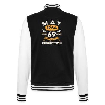69. Geburtstag Mann Mai Jahrgang 1954 Legendär - College-Sweatjacke - Schwarz/Weiß - Hinten - Marisol (170cm)