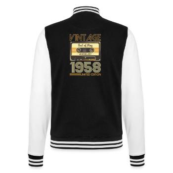 65 Birthday Man Woman Cassette May Vintage 1958 - Veste Teddy - noir/blanc - Dos - Marisol (170cm)