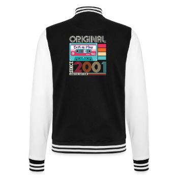 22 Anniversaire Homme Femme Cassette Mai Vintage 2001 - Veste Teddy - noir/blanc - Dos - Marisol (170cm)