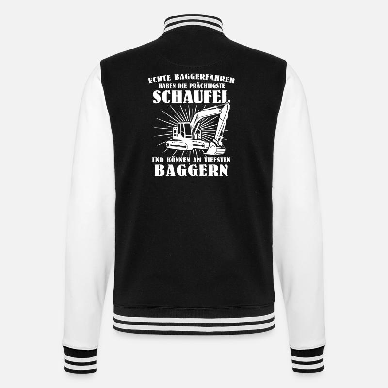 Baggerführer Bagger Baggerfahrer - College-Sweatjacke - Schwarz/Weiß
