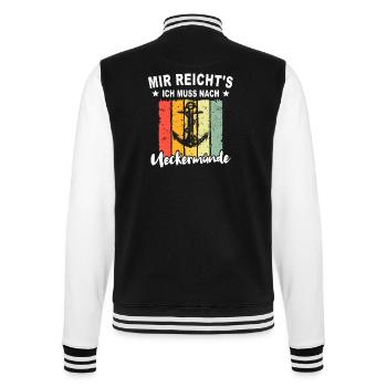 Ueckermünde Sprüche Ueckermünder Spruch - College-Sweatjacke - Schwarz/Weiß - Hinten - Marisol (170cm)