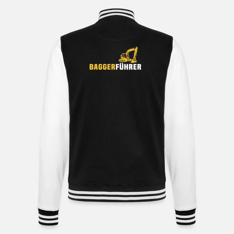 Bagger Ich Liebe Baggerfahrer - College-Sweatjacke - Schwarz/Weiß