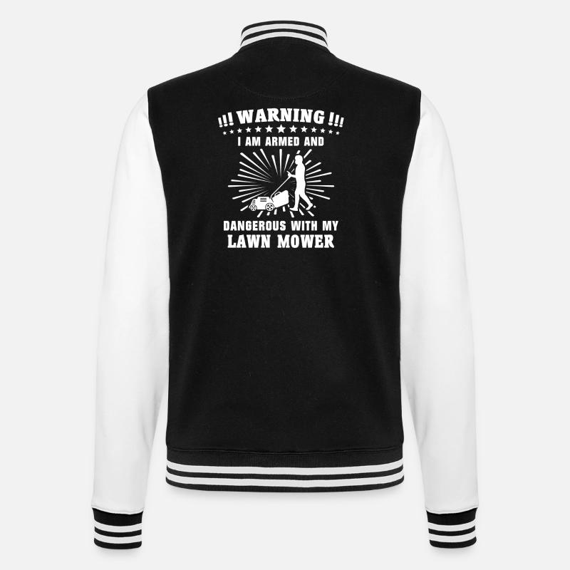 Rasen Mähen - College-Sweatjacke - Schwarz/Weiß