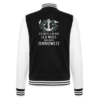 Zinnowitz Sprüche Zinnowitzer Spruch - College-Sweatjacke - Schwarz/Weiß - Hinten - Marisol (170cm)