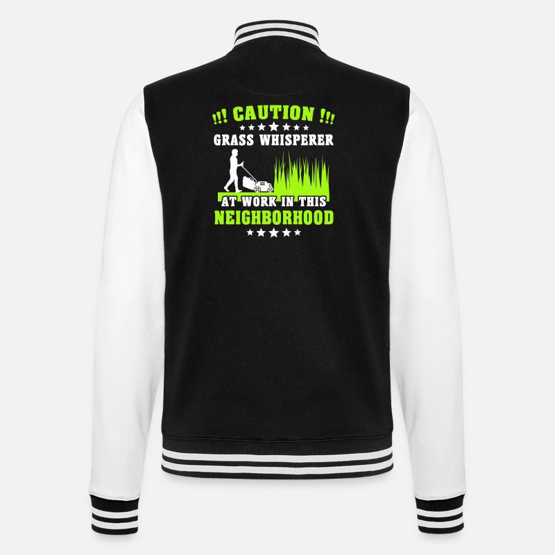 Rasenmäher Rasen Flüsterer - College-Sweatjacke - Schwarz/Weiß