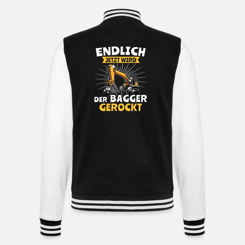 Bagger Baggerfahrer - College-Sweatjacke - Schwarz/Weiß
