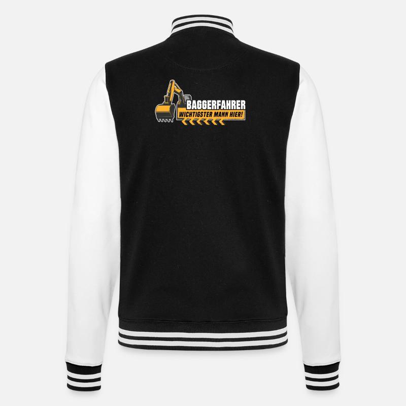 Baggerfahrer Bagger - College-Sweatjacke - Schwarz/Weiß