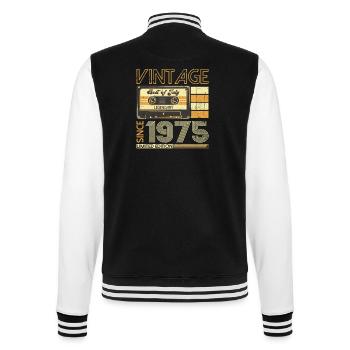 48. Geburtstag Mann Original Juli Jahrgang 1975 - College-Sweatjacke - Schwarz/Weiß - Hinten - Marisol (170cm)