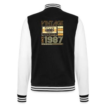 36. Geburtstag Mann Original Juli Jahrgang 1987 - College-Sweatjacke - Schwarz/Weiß - Hinten - Marisol (170cm)