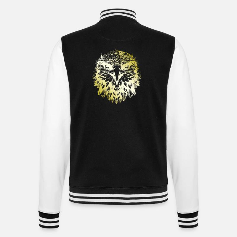 Eagle Mandala gold - College Sweat Jacket - black/white