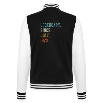 50e anniversaire 50 ans légendaires depuis juillet 1973 - Veste Teddy - noir/blanc - Dos - Marisol (170cm)