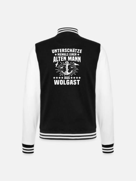 Wolgast Sprüche Wolgaster Spruch - College-Sweatjacke - Schwarz/Weiß