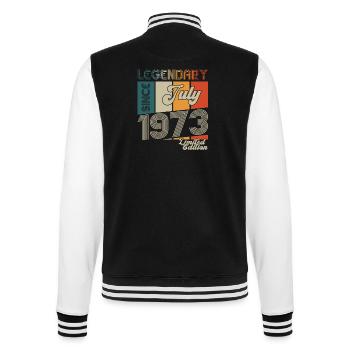 50th Birthday Man Born In July Born 1973 - College Sweat Jacket - black/white - Back - Marisol (170cm)