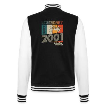 22nd Birthday Man Born In July Vintage 2001 - College Sweat Jacket - black/white - Back - Marisol (170cm)