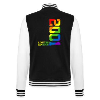 LGBTQ 2001 REGENBOGEN QUEER 24. GEBURTSTAG PRIDE - College-Sweatjacke - Schwarz/Weiß - Hinten - Marisol (170cm)